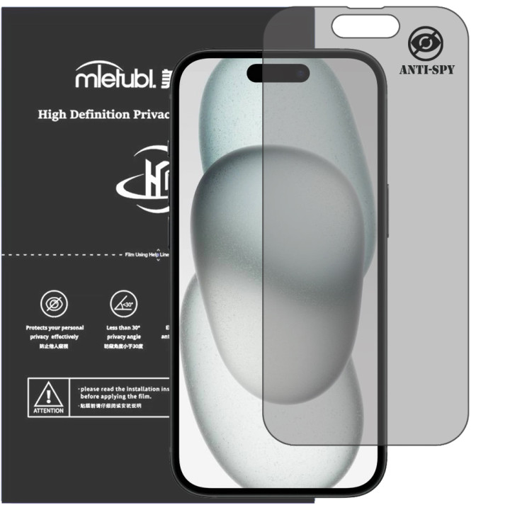 Гідрогелева плівка антишпигун Mietubl HD Privacy Screen Protector для iPhone 15 Plus