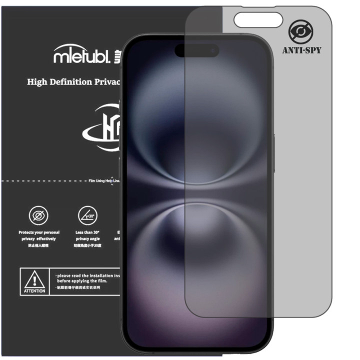Гидрогелевая пленка антишпион Mietubl HD Privacy Screen Protector для iPhone 16