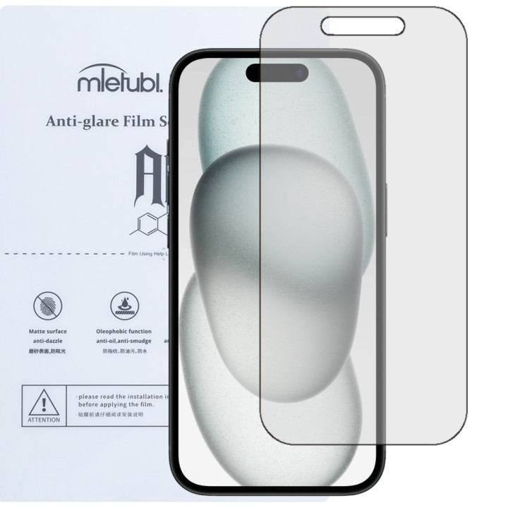 Гидрогелевая пленка Mietubl Anti-Glare для iPhone 15 Матовая