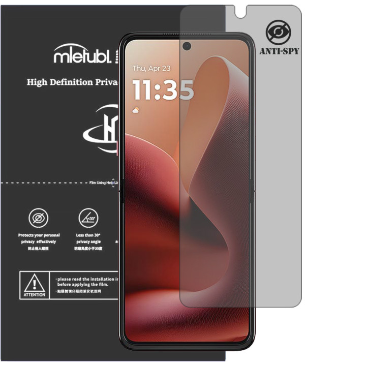 Гідрогелева плівка антишпигун Mietubl HD Privacy Screen Protector для Motorola Razr Ultra 2025