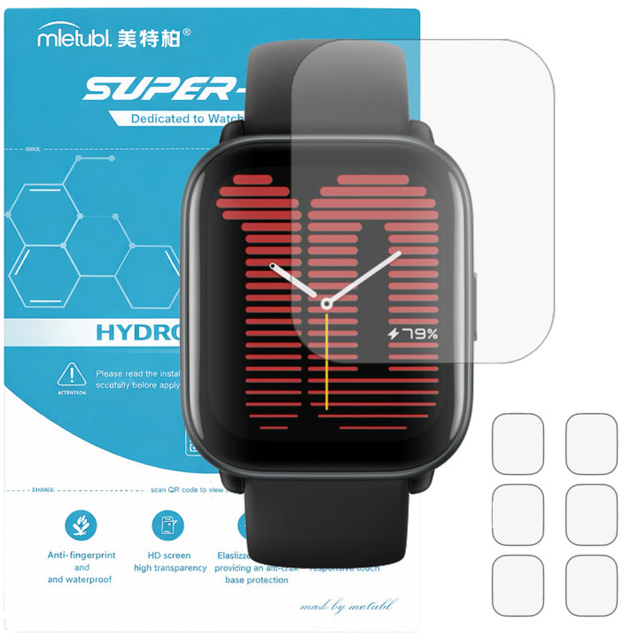 Гідрогелева плівка (6шт) для Amazfit Active Mietubl Super TPU HD
