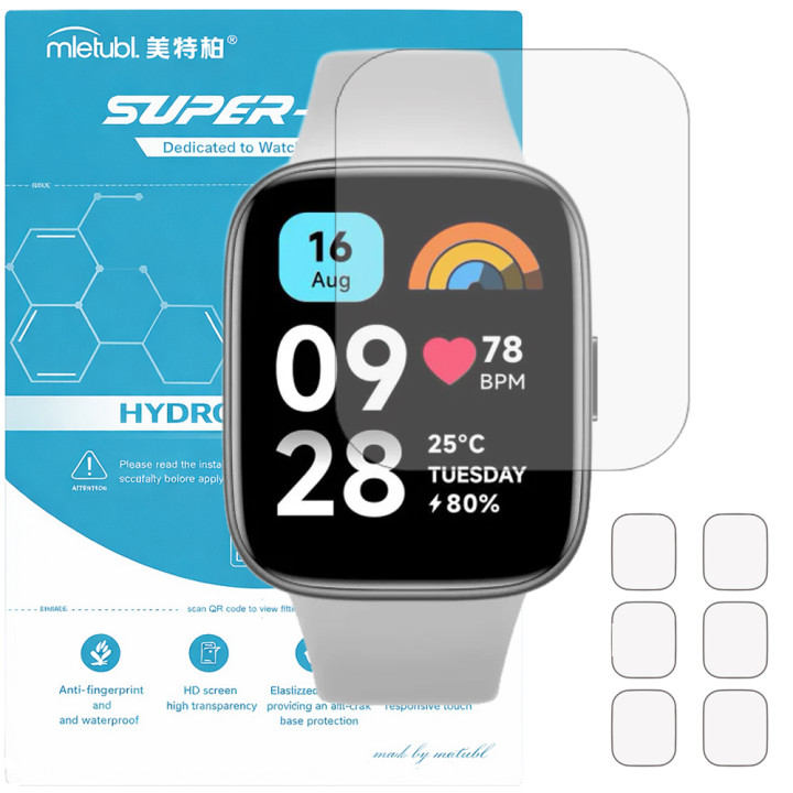 Гідрогелева плівка (6шт) для Xiaomi Redmi Watch 3 Active Mietubl Super TPU HD