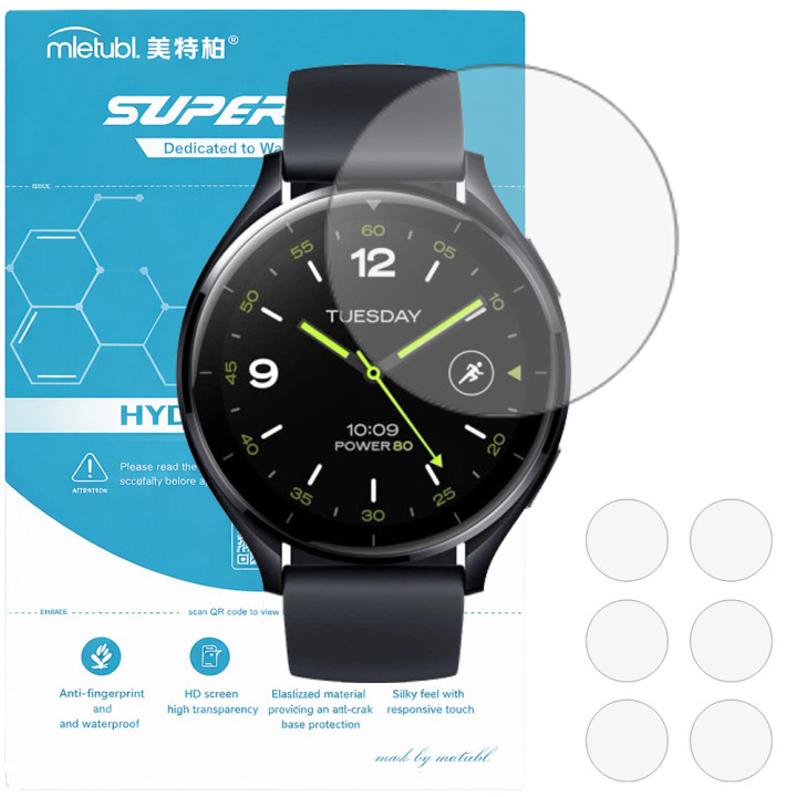 Гидрогелевая пленка (6шт) для Xiaomi Watch 2 Mietubl Super TPU HD