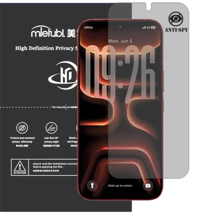 Гідрогелева плівка антишпигун Mietubl HD Privacy Screen Protector для Infinix Note 60 Ultra