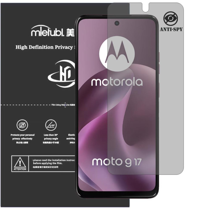 Гідрогелева плівка антишпигун Mietubl HD Privacy Screen Protector для Motorola Moto G17
