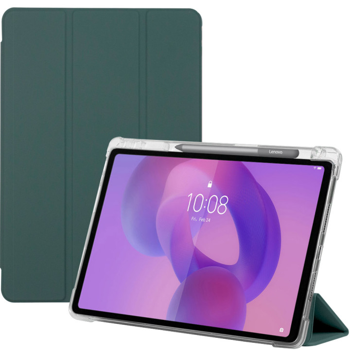 Чохол Galeo TPU Trifold with Stylus Holder для Lenovo Idea Tab Plus 12.1" (2025) / Tab K12 TB361FU Dark Green