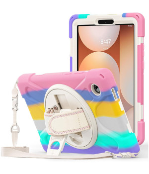 Противоударный чехол Galeo Heavy Duty для Samsung Galaxy Tab A11 8.7" SM-X130, SM-X135 Rainbow Pink