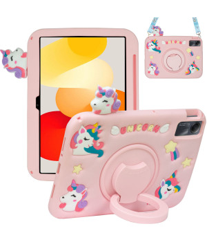 Детский чехол для Xiaomi Redmi Pad SE 11" Galeo Cartoon Unicorn с ремешком