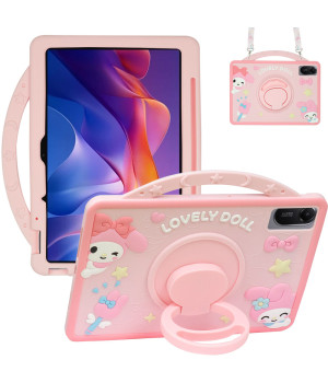 Дитячий чохол для Xiaomi Redmi Pad 2 11" (2025) / Redmi Pad SE 11" Galeo Cartoon Lovely Doll з ремінцем