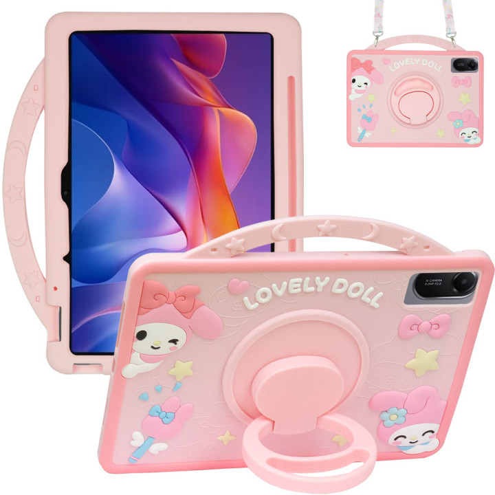 Дитячий чохол для Xiaomi Redmi Pad 2 11" (2025) / Redmi Pad SE 11" Galeo Cartoon Lovely Doll з ремінцем