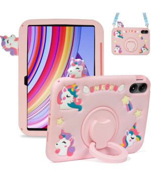 Дитячий чохол для Xiaomi Redmi Pad Pro 12.1" / Poco Pad Galeo Cartoon Unicorn з ремінцем