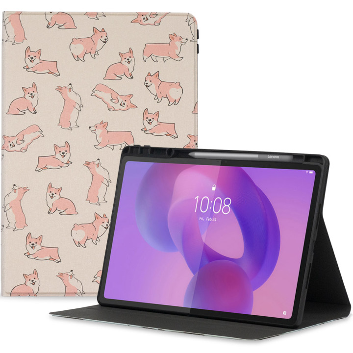 Чохол Galeo TPU Print with Stylus Holder для Lenovo Idea Tab Plus 12.1" / Tab K12 TB361FU, TB361ZU Corgi