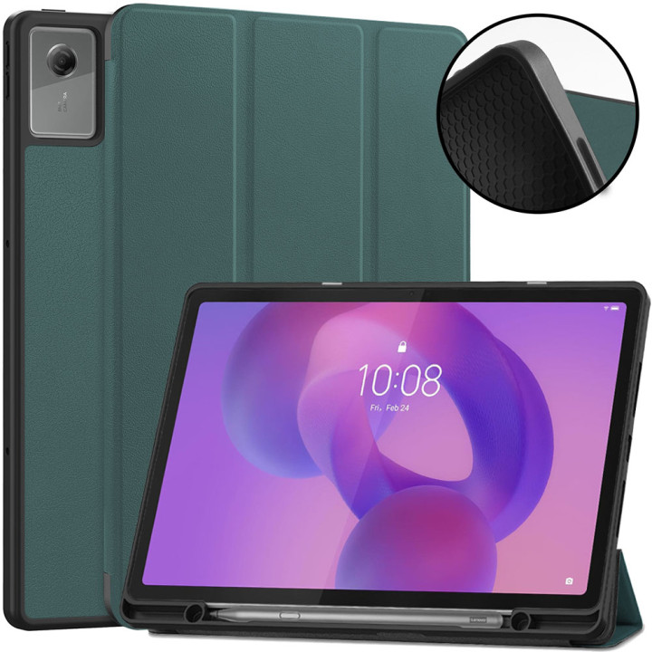 Чохол Galeo Flex TPU з відсіком для стилуса для Lenovo Idea Tab Plus 12.1" / Tab K12 TB361FU, TB361ZU Dark Green