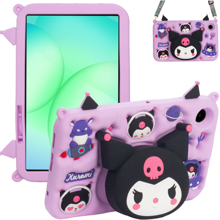 Дитячий чохол для Samsung Galaxy Tab A11 8.7" SM-X130, SM-X135 Galeo Cartoon Kuromi з ремінцем