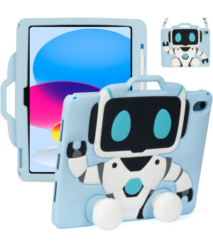 Детский чехол для Apple iPad 11 (2025) /10th Gen 10.9" (2022) Galeo Cartoon Robot с ремешком
