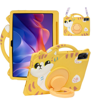 Дитячий чохол для Xiaomi Redmi Pad 2 11" Galeo Cartoon Yellow Cat з ремінцем