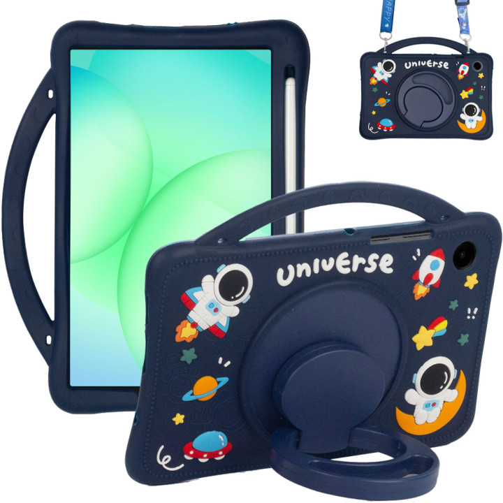 Дитячий чохол для Samsung Galaxy Tab A11 8.7" SM-X130, SM-X135 Galeo Cartoon Space з ремінцем