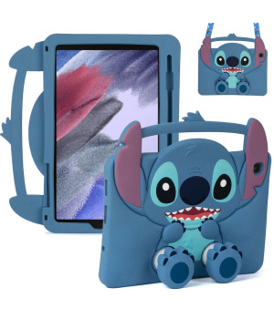 Детский чехол для Samsung Galaxy Tab A7 Lite 8.7" SM-T220, SM-T225 Galeo Cartoon Blue Buddy с ремешком
