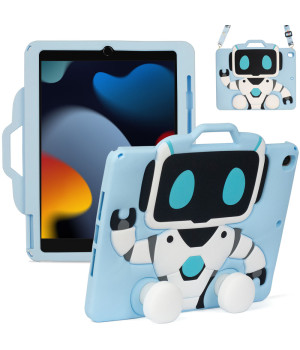 Детский чехол для Apple iPad 7/8/9 10.2" (2019/2020/2021) Galeo Cartoon Robot с ремешком