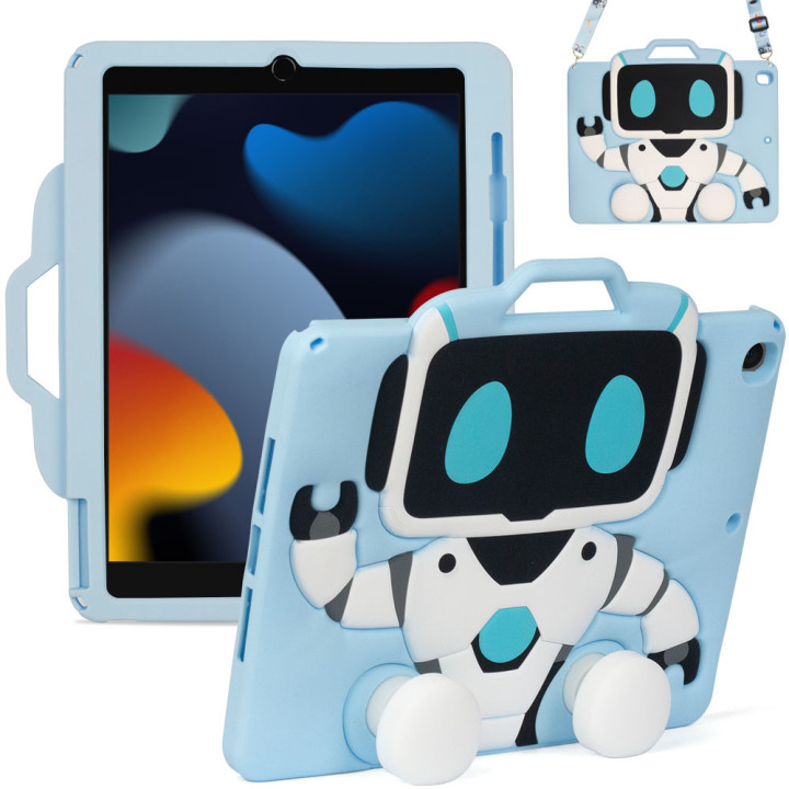 Детский чехол для Apple iPad 7/8/9 10.2" (2019/2020/2021) Galeo Cartoon Robot с ремешком