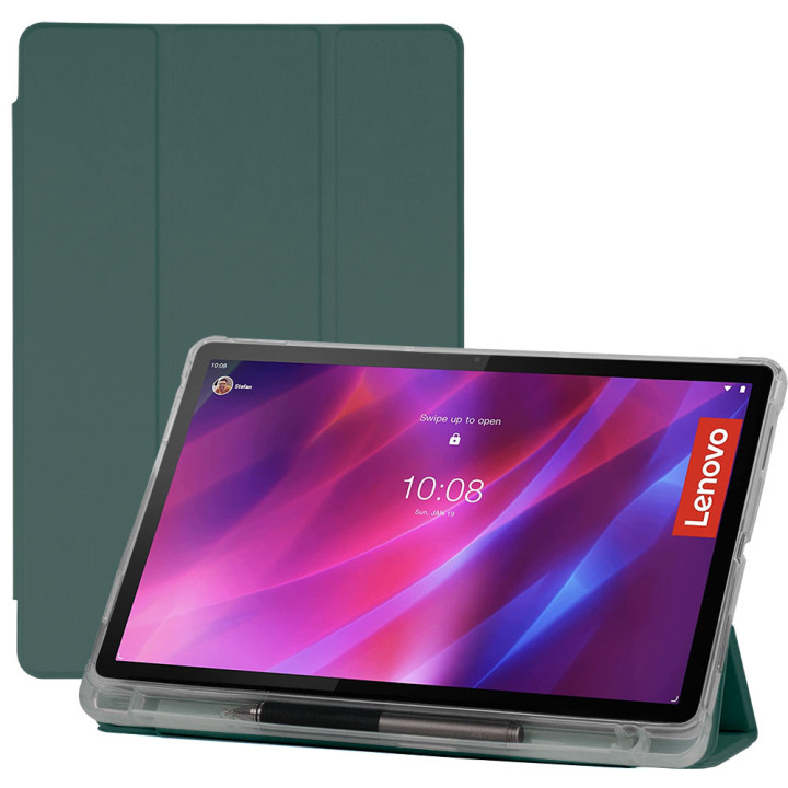 Чохол Galeo TPU Trifold with Stylus Holder для Lenovo Tab P11 TB-J606F / P11 Plus TB-J616F Dark Green