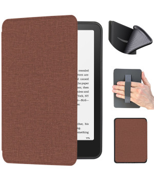 Чехол Galeo TPU Folio with Handstrap для Amazon Kindle Paperwhite 12th Gen 7" (2024) / Kindle Colorsoft Textile Brown