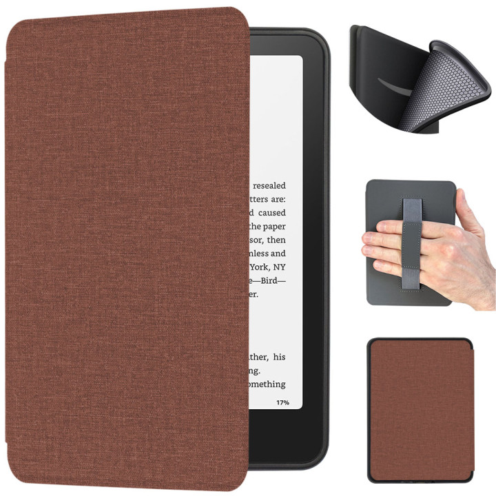 Чохол Galeo TPU Folio with Handstrap для Amazon Kindle Paperwhite 12th Gen 7" (2024) / Kindle Colorsoft Textile Brown