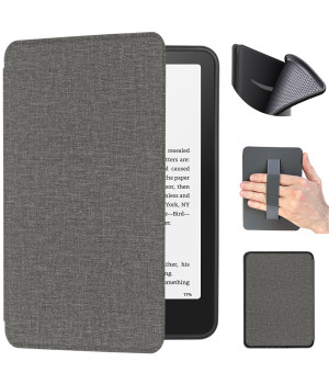 Чехол Galeo TPU Folio with Handstrap для Amazon Kindle Paperwhite 12th Gen 7" (2024) / Kindle Colorsoft Textile Grey