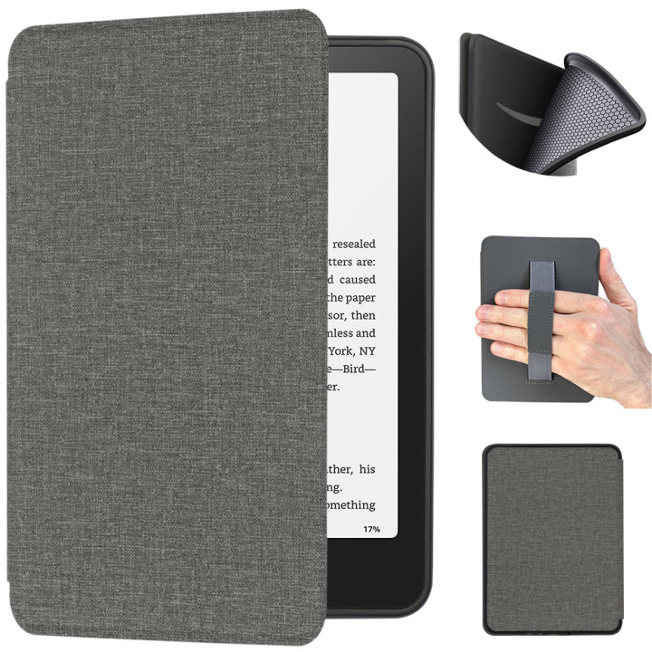 Чохол Galeo TPU Folio with Handstrap для Amazon Kindle Paperwhite 12th Gen 7" (2024) / Kindle Colorsoft Textile Grey