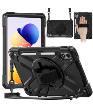 Противоударный чехол Galeo Heavy Duty+ для Redmi Pad 2 Pro 12.1" / Xiaomi Poco Pad M1 Black