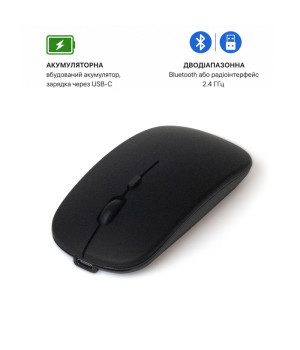 Беспроводная аккумуляторная мышка для планшета Galeo Dual-Mode Bluetooth / 2.4 Ghz Black
