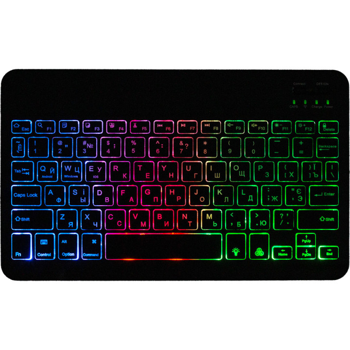 Bluetooth клавіатура з підсвічуванням для планшета Galeo Backlit RGB (En+Ua+Ru) Black