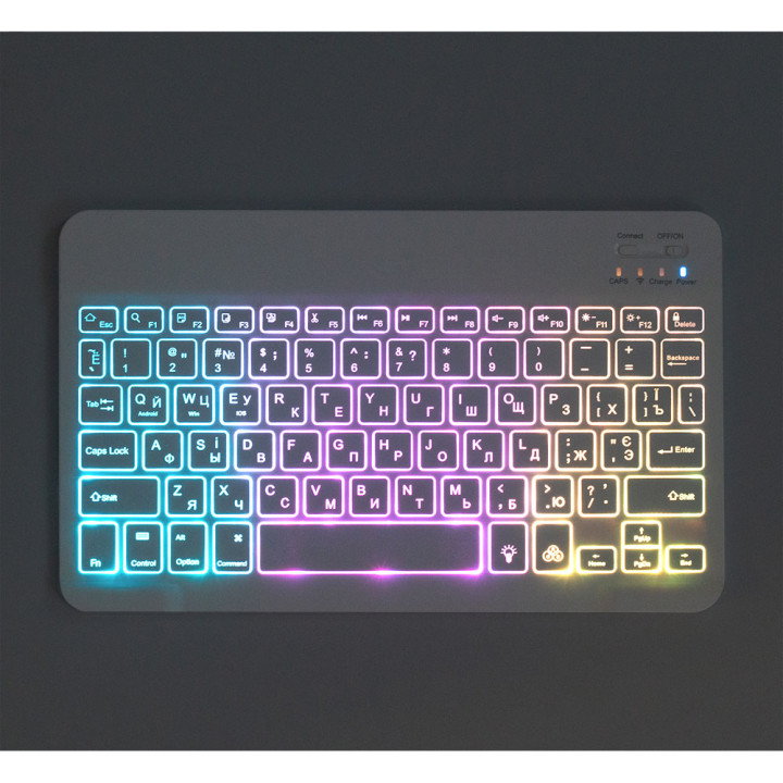 Bluetooth клавіатура з підсвічуванням для планшета Galeo Backlit RGB (En+Ua+Ru) White