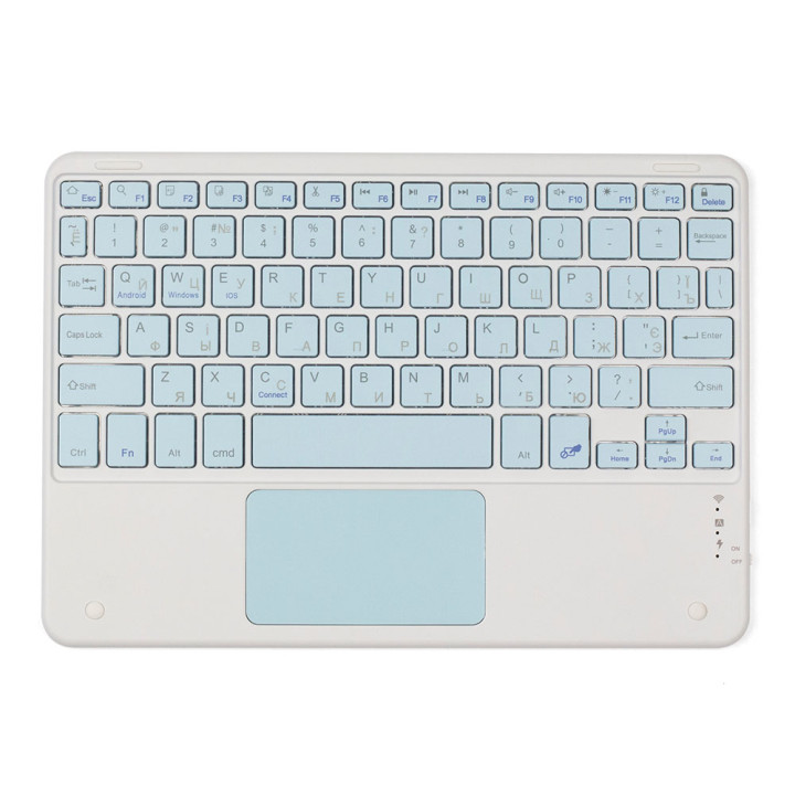 Bluetooth клавіатура для планшета з тачпадом Galeo (En+Ua+Ru) Light Blue