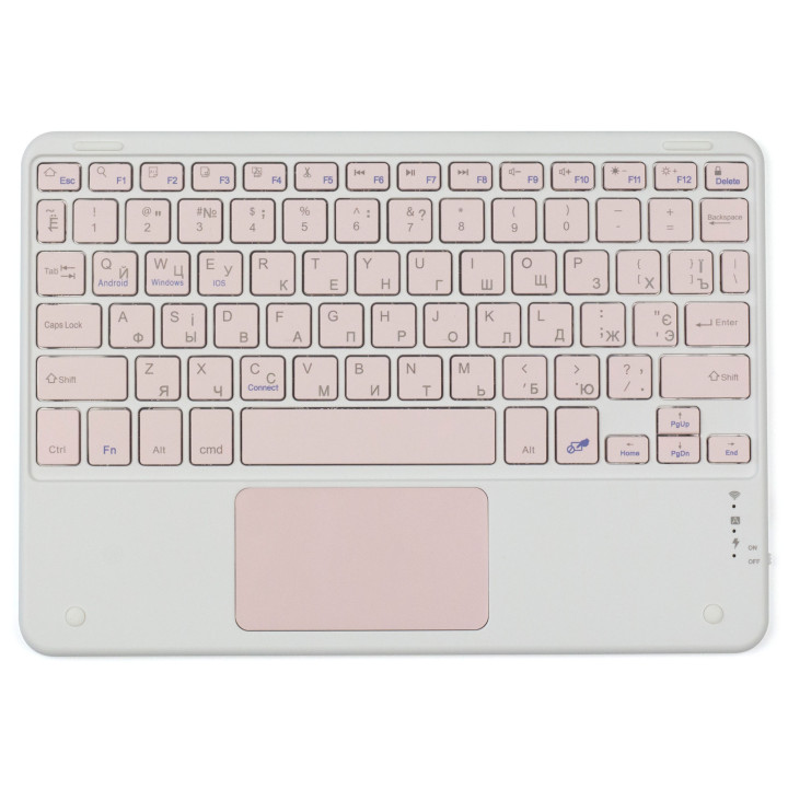 Bluetooth клавіатура для планшета з тачпадом Galeo (En+Ua+Ru) Pink