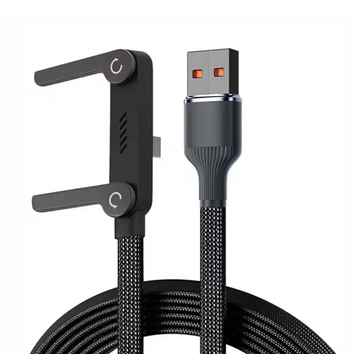 Кабель для зарядки 2-в-1 з вбудованим тримачем-підставкою, 1.5 м, USB - Type C