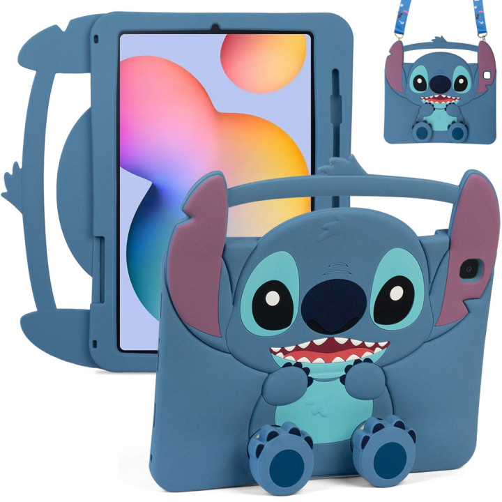 Дитячий чохол для Samsung Galaxy Tab S6 Lite 10.4" (2020/2022/2024) Galeo Cartoon Blue Buddy ремінцем