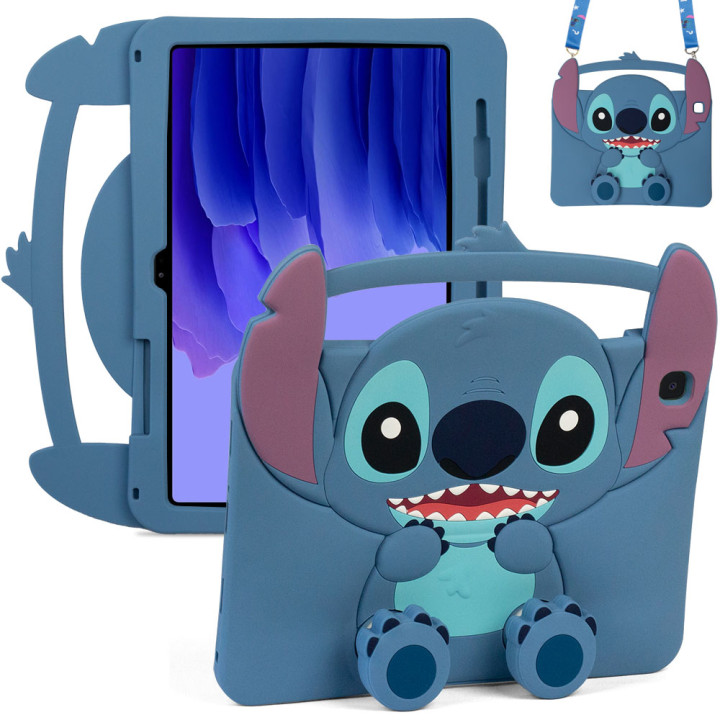 Дитячий чохол для Samsung Galaxy Tab A7 10.4" SM-T500, SM-T505 Galeo Cartoon Blue Buddy з ремінцем