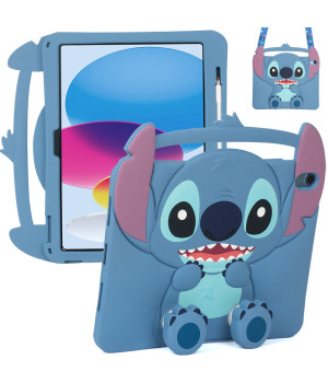 Дитячий чохол для Apple iPad 11 (2025) /10th Gen 10.9" (2022) Galeo Cartoon Blue Buddy з ремінцем