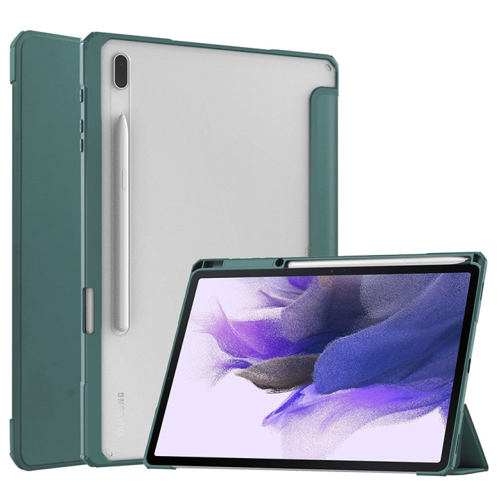 Чехол Galeo Hybrid Case with S-Pen Holder для Samsung Galaxy Tab S7 FE / S7+ / S8+ Dark Green