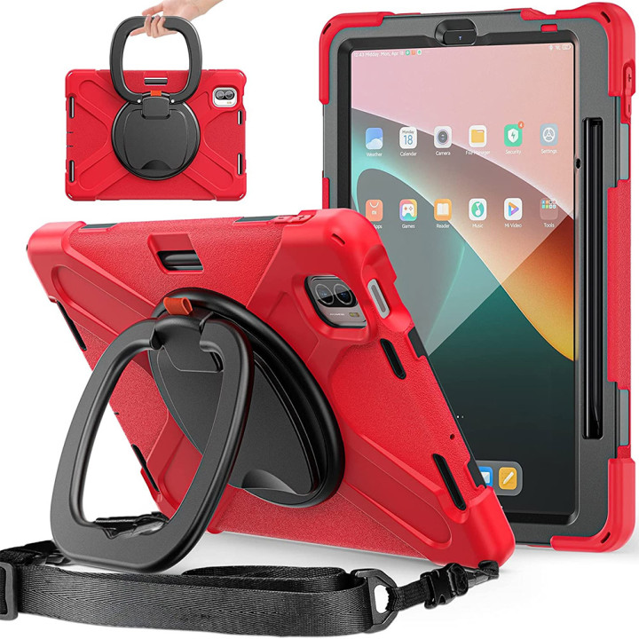 Протиударний чохол з ручкою-підставкою Galeo Anti-Drop для Xiaomi Pad 5 / Pad 5 Pro Red