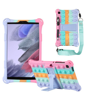 Силиконовый чехол Galeo Pop It для Samsung Galaxy Tab A7 Lite 8.7 SM-T220, T225 Rainbow Pink