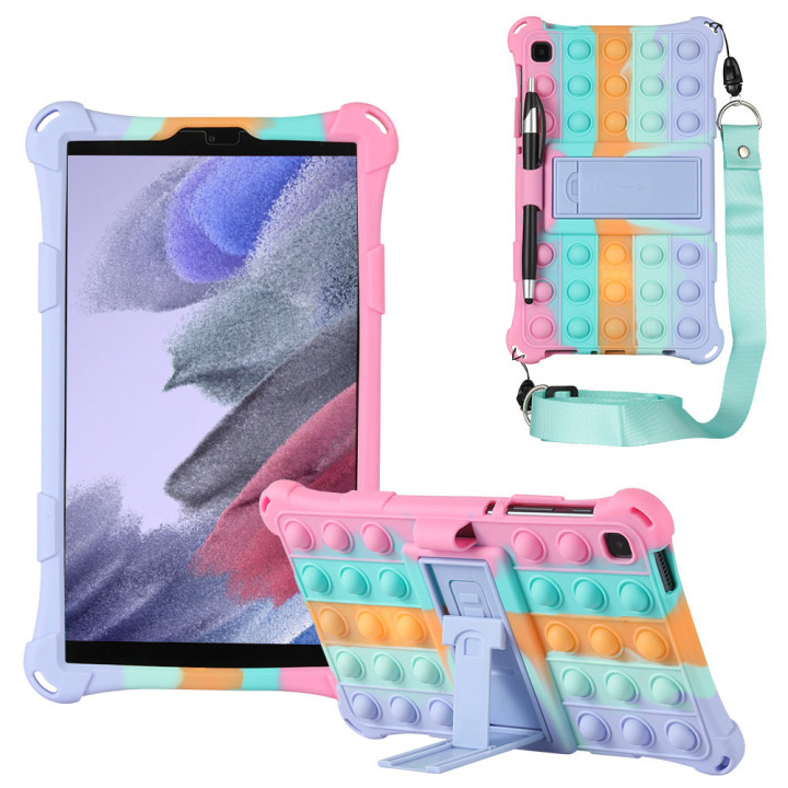 Силіконовий чохол Galeo Pop It для Samsung Galaxy Tab A7 Lite 8.7 SM-T220, T225 Rainbow Pink