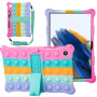 Силиконовый чехол Galeo Pop It для Samsung Galaxy Tab A8 10.5 SM-X200, SM-X205 Rainbow Pink