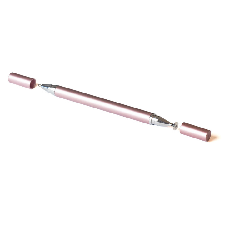 Стилус ємнісний з кульковою ручкою Galeo Silicone Disc Tip + Ballpoint Pen Pink