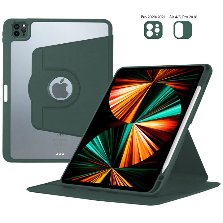 Чохол Galeo Hybrid Rotating Stand для Apple iPad Air 11 (2024/2025), Air 4/5, iPad Pro 11 Dark Green