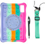 Силіконовий чохол Galeo Pop It with Handle для Xiaomi Redmi Pad 10.61" Rainbow Pink