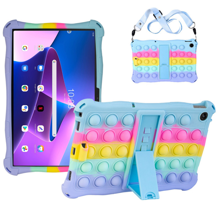 Силиконовый чехол Galeo Pop It для Lenovo Tab M10 Plus 3rd Gen 10.6" TB-125F, TB-128F Rainbow LB