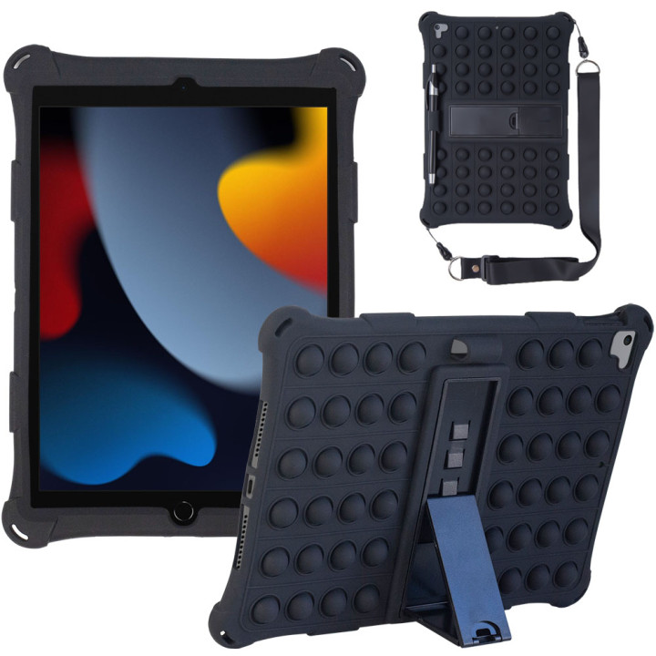 Cиликоновый чехол Galeo Pop It для Apple iPad 9/8/7 10.2" (2021/2020/2019) Black