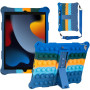 Cиликоновый чехол Galeo Pop It для Apple iPad 9/8/7 10.2" (2021/2020/2019) Rainbow Dark Blue